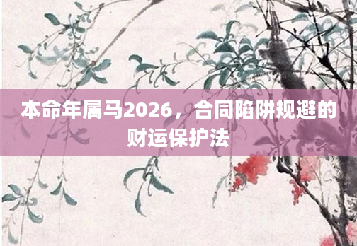 本命年属马2026,合同陷阱规避的财运保护法