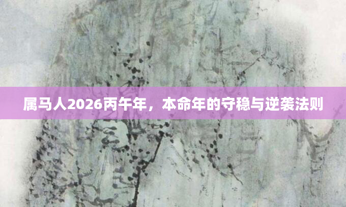 属马人2026丙午年,本命年的守稳与逆袭法则
