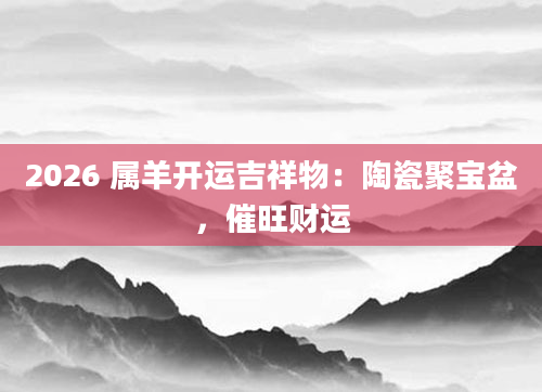 2026 属羊开运吉祥物:陶瓷聚宝盆,催旺财运