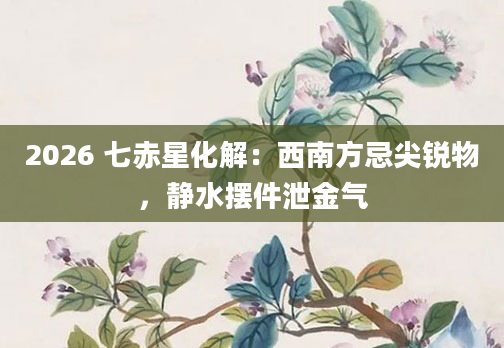 2026 七赤星化解:西南方忌尖锐物,静水摆件泄金气