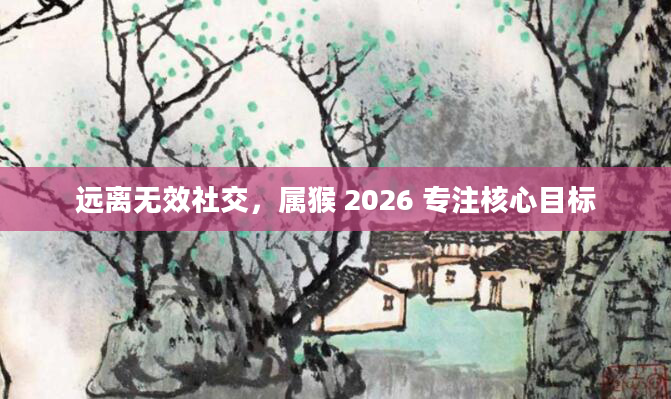 远离无效社交,属猴 2026 专注核心目标