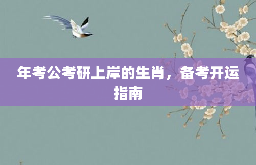 年考公考研上岸的生肖,备考开运指南