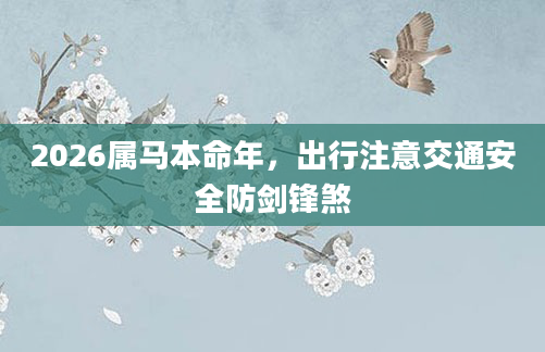 2026属马本命年,出行注意交通安全防剑锋煞