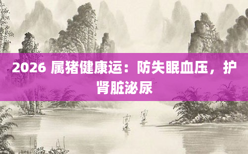 2026 属猪健康运:防失眠血压,护肾脏泌尿