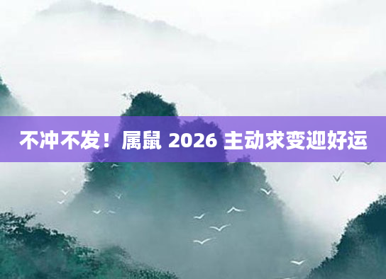不冲不发!属鼠 2026 主动求变迎好运
