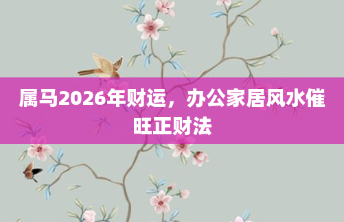 属马2026年财运,办公家居风水催旺正财法