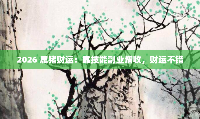 2026 属猪财运:靠技能副业增收,财运不错