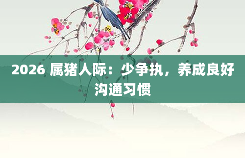 2026 属猪人际:少争执,养成良好沟通习惯
