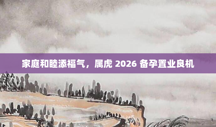 家庭和睦添福气,属虎 2026 备孕置业良机