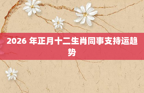 2026 年正月十二生肖同事支持运趋势