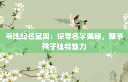 韦姓起名宝典:探寻名字奥秘,赋予孩子独特魅力