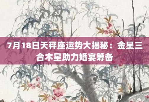 7月18日天秤座运势大揭秘:金星三合木星助力婚宴筹备