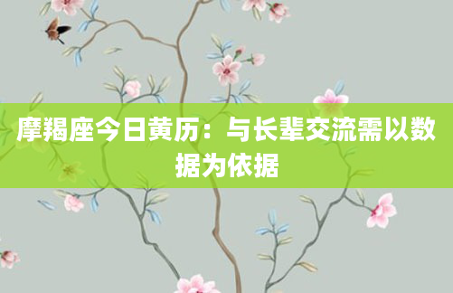 摩羯座今日黄历:与长辈交流需以数据为依据