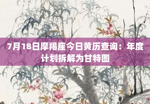 7月18日摩羯座今日黄历查询:年度计划拆解为甘特图