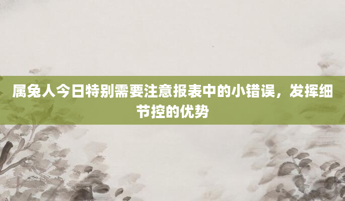 属兔人今日特别需要注意报表中的小错误,发挥细节控的优势
