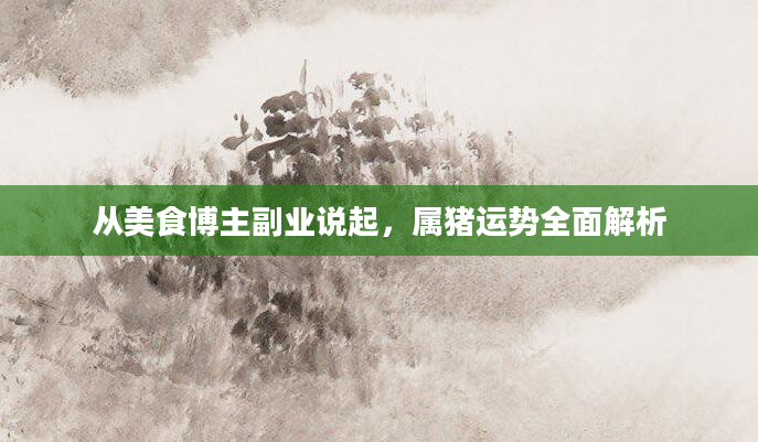 从美食博主副业说起,属猪运势全面解析