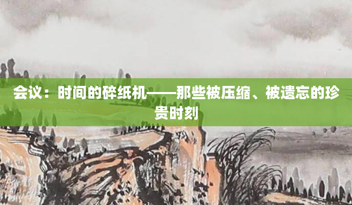 会议:时间的碎纸机——那些被压缩、被遗忘的珍贵时刻