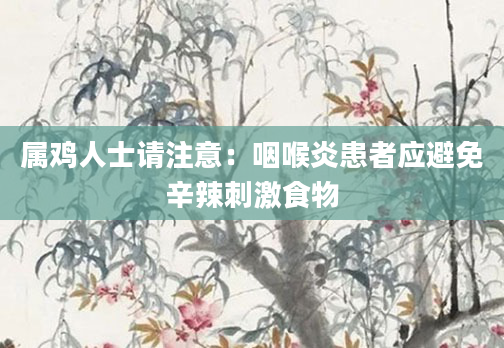 属鸡人士请注意:咽喉炎患者应避免辛辣刺激食物