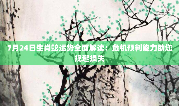 7月24日生肖蛇运势全面解读:危机预判能力助您规避损失