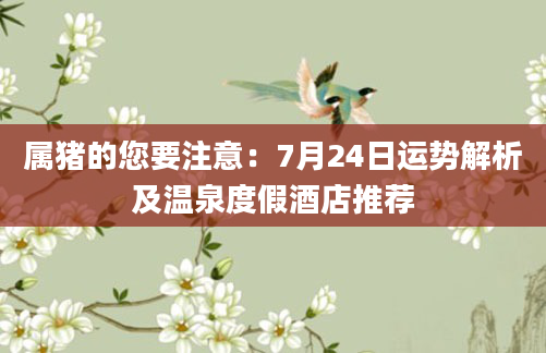 属猪的您要注意:7月24日运势解析及温泉度假酒店推荐
